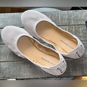 EUC Lucky Brand slip on suede ballet Flats women's 11